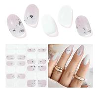 28 Tiras de Gel Semiendurecido Para Uñas Nails pegatinas de Uñas de Gel de Calidad de Salón de Belleza Tiras de Esmalte de Uñas Duraderas Para Mujeres Niñas