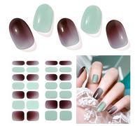 28 Tiras de Gel Semiendurecido Para Uñas Nails pegatinas de Uñas de Gel de Calidad de Salón de Belleza Tiras de Esmalte de Uñas Duraderas Para Mujeres Niñas