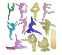 28 Uds. De Inserciones Para Decoración De Pasteles, Decoraciones De Pasteles Con Purpurina Para Niñas, Inserciones Para Decoración De Pasteles De Gimnasia Para Niñas, Suministros Para Fiestas