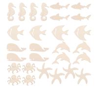 28 Unidades De De Madera Sin Acabar Animales Del Océano