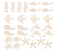 28 Unidades De De Madera Sin Acabar Animales Del Océano