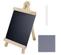 28 x 16 cm caballete de pizarra negra pequeña pizarra de mensajería pizarra de madera con bolígrafo y paño de limpieza para cafetería, restaurante, tienda, fiesta, buffet