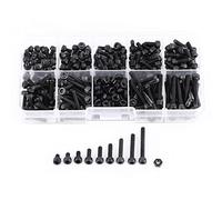 280 Kappe Kopf Innensechskant Schraube Mutter Sortiment Schwarz M3 12,9 Metrische Maschine Verschluss Sortiment Kits, Gewindel?nge 4/5/6/8/10/12/16/20/25 mm Negro
