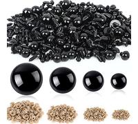 280 piezas de 16-30 mm grandes ojos de seguridad para muñecas Amigurumi de plástico negro, ojos de ganchillo para bricolaje, marionetas, oso de peluche, suministros para hacer amigurumi (tamaño 4)