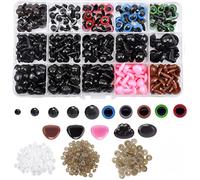 280 Piezas Ojos de Seguridad y Nariz de Seguridad 6-12mm, Vistoso Ojos de Plásticos y Nariz de Plásticos con 280 Piezas Arandelas para Muñeca de Peluche, Animales Rellenos, Hacer Muñecas