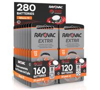280 Pilas Rayovac Extra para Audífonos Tamaño 13 PR48 Udivita - 20 blisters de 8 y 20 blisters de 6 Pilas
