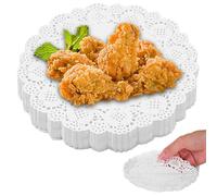 280 unidades de puntas redondas pequeñas de 9,5 pulgadas (24 cm) blanco redondo de encaje de papel, tapas de papel pequeñas para tartas, cubiertas de papel ahuecadas, papel de encaje para fiestas