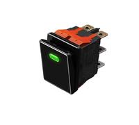 2822-3 Gear with Red/Green/Blue Light Waterproof KCD6 Rocker Aluminum Brushed Panel High-Gloss Edge Metal Boat Switch(G-(Black P) 2-Speed,3-8V) Controls Switches