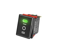 2822-3 Gear with Red/Green/Blue Light Waterproof KCD6 Rocker Aluminum Brushed Panel High-Gloss Edge Metal Boat Switch(G-(Black P) 3-Speed,9-24V) Controls Switches