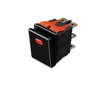 2822-3 Gear with Red/Green/Blue Light Waterproof KCD6 Rocker Aluminum Brushed Panel High-Gloss Edge Metal Boat Switch(R-(Black P) 2-Speed,9-24V) Controls Switches