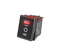 2822-3 Gear with Red/Green/Blue Light Waterproof KCD6 Rocker Aluminum Brushed Panel High-Gloss Edge Metal Boat Switch(R-(Black P) 3-Speed,9-24V) Controls Switches