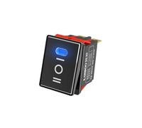 2822-3 Gear with Red/Green/Blue Light Waterproof KCD6 Rocker Aluminum Brushed Panel High-Gloss Edge Metal Boat Switch(B-(Black P) 3-Speed,9-24V) Controls Switches