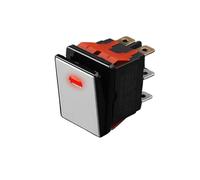 2822-3 Gear with Red/Green/Blue Light Waterproof KCD6 Rocker Aluminum Brushed Panel High-Gloss Edge Metal Boat Switch(R(Silver P) 2-Speed,3-8V)