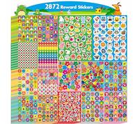 2872 Pegatinas de Incentivo, 64 Hojas Redondas Pegatinas de Aliento, Animales Donuts Cupcakes Estrellas Corazones Motivacionales Regalos de Recompensa para Maestros en el Aula