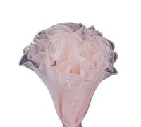 28cm 5Yards Flower Wrapping Mesh Paper Pearl Wave Yarn Bouquet Packaging Wedding Party Decor Gift(Champagne(Golden))