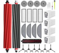 28PCS Accesorios para Roborock S8 MaxV Ultra /S8 Max Ultra, Kit de Recambios 2 Cepillos Principales 4 Filtros 4 Mopas 4 Mopas Laterales 4 Bolsas de Polvo 6 Cepillos Laterales 1 Cepillo Autolimpiante