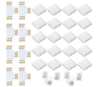 28PCS Kit Conectores Tiras LED 4 Pin 10mm, para RGB SMD 5050 No Impermeable