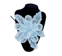 28x30cm Large 3D Embroidery Sequin Flower Sew On Patches Crystal Studded For Wedding Dress Headwear DIY Tulle Fabric Accessories(Color1)