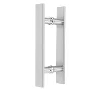 29,5 x 4,06 x 15 cm Tirador de puerta de granero en forma de H de doble cara de acero inoxidable con almohadillas antideslizantes tirador para puertas con un grosor de 1,2 cm (plata)