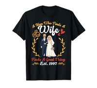 29 Aniversario de Bodas EST 1997 Hombre Encuentra a su Esposa Algo Bueno Camiseta