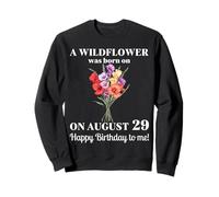 29 de agosto Nacimiento Flor Gladiolo Y Amapola Cumpleaños de agosto Sudadera