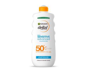 ¡29% DTO! Delial Sensitive Advanced Leche Protector Solar SPF 50+ para pieles claras, sensibles e intolerantes al sol 400 ml