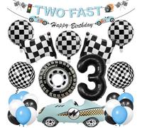 29 Piezas Decoración Cumpleaños Auto 3 Años, Cars Aluminio Globos