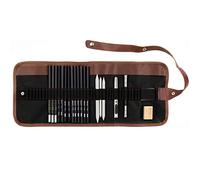 29 PIEZAS Set de lápices para dibujo y bocetos Lápiz carbón Arte Suministros artísticos profesionales con funda almacenamiento Herramienta retratos Gran regalo adultos estudiantes principiantes artist