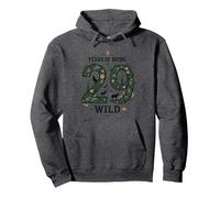 29 Years of Being Wild - Regalo de cumpleaños para Amantes de la Naturaleza Sudadera con Capucha, Unisex para Adultos, Jaspeado Oscuro, L