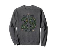 29 Years of Being Wild - Regalo de cumpleaños para Amantes de la Naturaleza Sudadera, Unisex para Adultos, Jaspeado Oscuro, M