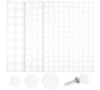 290 cubiertas de tornillos autoadhesivas, 12 mm, 15 mm, 21 mm, no se decolora, cubierta de agujero blanco, PVC, a prueba de polvo, tapas de tornillo adhesivas para muebles, tornillos de madera, pared