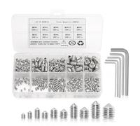 290 Pzs Tornillos Prisioneros Cónicos M3-M8 de Acero Inox, con Llaves