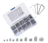 290Piezas Tornillos Prisioneros de Cabeza Hexagonal Acero Inoxidable Tornillos de Punta Cónica Kits M3 M4 M5 M6 M8 Tornillo Allen de Punto Cónico para Puerta Garaje Grifo