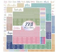 2931 Pegatinas para Planificador, Pegatinas Funcionales Mensuales con Coordinación de Color, Pegatina para Calendario Diario, Etiquetas en Blanco Estéticas para Álbumes, Planificadores