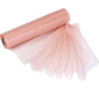 29cm X 25m Melocotón Rollo De Organza Fino Tela - Elegante Decorativo Paño para Boda Silla Lazos, Caminos de Mesa, Detalles Fiesta - Manualidades Suministros para Listones, Vestido Adornos Y Bolsas