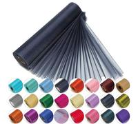29cm X 25m Rollo de Organza - Tela Elegante Decorativo Paño para Boda Silla Lazos, Caminos Mesa, Detalles Fiesta - Manualidades Suministros para Cintas, Vestido Accents, y Bolsas - Azul marino