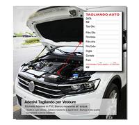 2AINTIMO Etiquetas adhesivas cortando coche en PVC cambio aceite filtros frenos, adhesivos impermeables al agua. PVC bianco Impermeabile