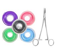 2BDENT Kit de cambio de color de frenillos dentales, 5 rollos de tirantes continuos, cadenas de potencia, alicates de ortodoncia, cambia el color de tus aparatos ortopédicos tú mismo en minutos Ligas
