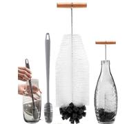 2bottle brushes Compatible con botellas de cristal Sodastream y botellas de plástico, cepillo de botella de cocina, cepillo de limpieza de 33 cm para botellas de cristal, botellas de soda de cristal