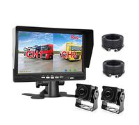 2CH 1920 * 1080P 7 "IPS Autobús de camión Coches Pantalla Ahd dvr Monitor con grabadora Video Digital for cámara Respaldo inversa Posterior Frontal Fácil instalación(5m and 20m Cable)