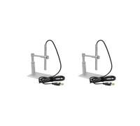 2Conjunto Microscopio Digital USB de 2MP 500X 8 LED Soporte de Cámara Microscopía Sensor CMOS Ajuste de Rueda de Control de Fuente de Luz de 2
