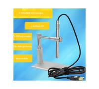 2Conjunto Microscopio Digital USB de 2MP 500X 8 LED Soporte de Cámara Microscopía Sensor CMOS Ajuste de Rueda de Control de Fuente de Luz de 2