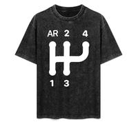 2CV Gear Shift Pattern Unisex T-Shirt Top Black Mens tee S