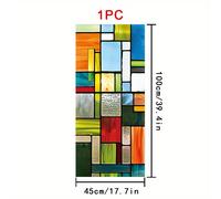 2D - 2D - 1 Rollo de Película Adhesiva Estilo Vidrio con Diseños, 45 X 100Cm, Material de PVC Esmerilado, Película Decorativa Estática para Ventanas, Adhesivo No Adhesivo para Ventanas de Vidrio