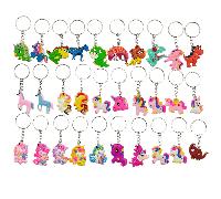 2D - 30 llaveros planos 2D de dibujos animados de animales, unicornio, , dinosaurio, , accesorios de moda para damas, adornos para bolsos, recuerdos ideales para fiestas navideñas
