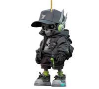 2D Acrylic Car Pendant - Halloween Acrylic Pendant Supplies - 2D Flat Skull Design Halloweenn Festival Party Supplies, Halloween Tree Decoration