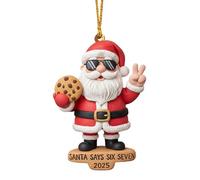 2D Acrylic Christmas Ornaments | Hangable Santa Claus - Figura colgante de árbol perfecto para fiestas navideñas, hogar, exterior, jardín, patio, pared y ventanas