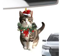 2D Cat Decoration - Acrylic Figurine, Christmas Animal Ornament, Cute Table Decor | Winter Holiday Gathering, Seasonal Festivity, Fireplace Accent, Workplace Decoration, Party Celebration