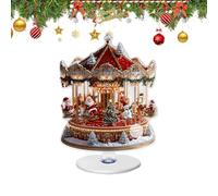 2D Centro de mesa navideño de acrílico rueda panorámica carrusel árbol de | Centro de mesa para escritorio para casa escritorio estantería salón estudio oficina