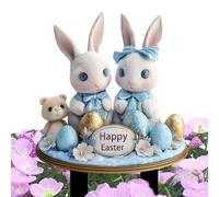 2D Easter Bunny Garden Stake - Huevo de conejo acrílico plano, decorativo al aire libre letrero de césped | Linda planta Pot Stick impermeable fiesta Favor para el hogar patio jardín primavera